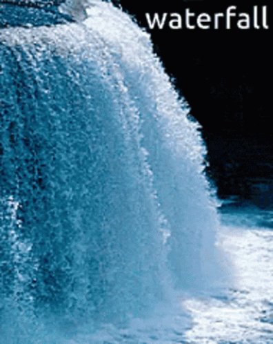 Waterfall Landscape With Word Waterfall