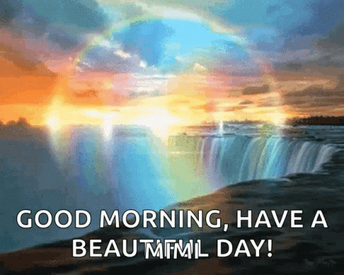 Waterfall Painting Good Morning Have a Beautiful Day