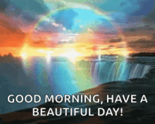 Waterfall Rainbow Good Morning