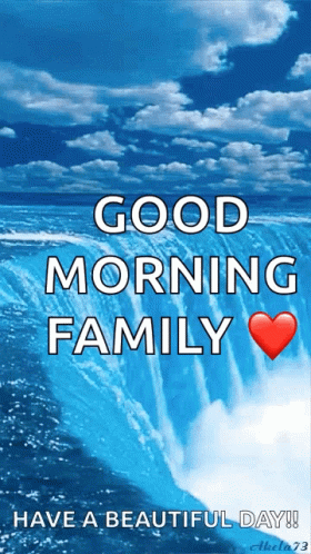 Waterfall Sea Clouds Good Morning Family GIF