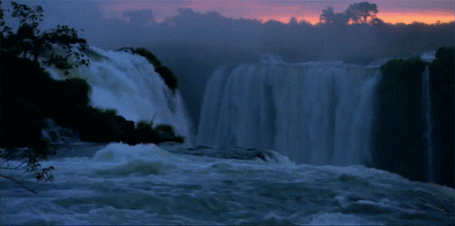 Waterfall Speed Current Sunset Mountain GIF