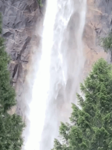Waterfall Surrounded By Trees And Rocks GIF