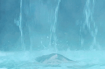 Waterfall Swimming Good Time Gorgeous Men GIF