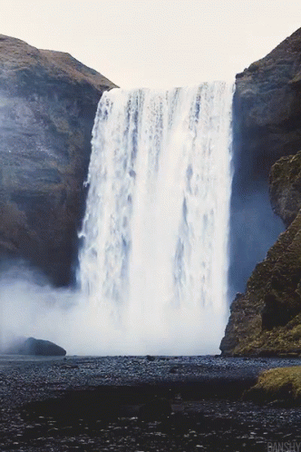 Waterfall With Bansly Text GIF