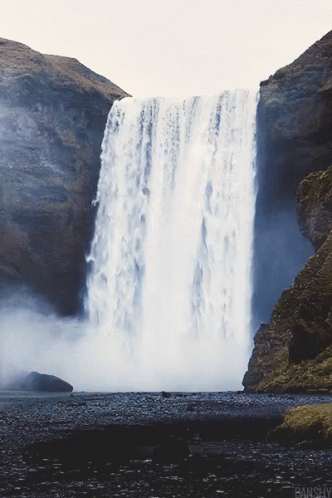Waterfall With Bansly Text GIF