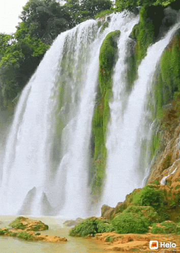 Waterfall With HELO Logo GIF