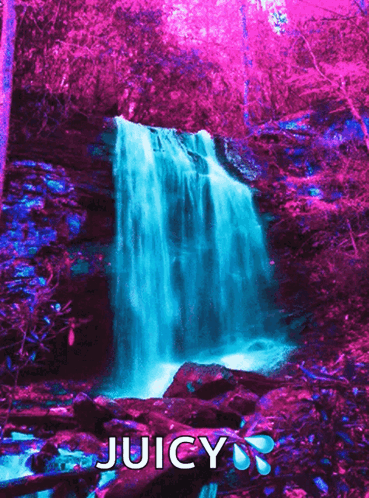 Waterfall With Juicy Words GIF