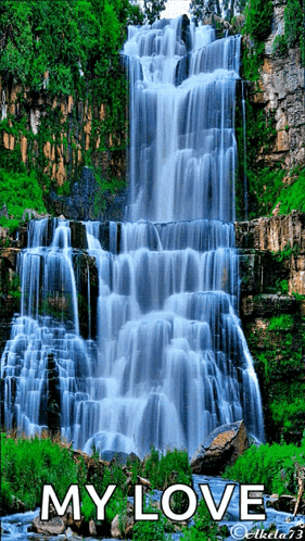 Waterfall With My Love GIF