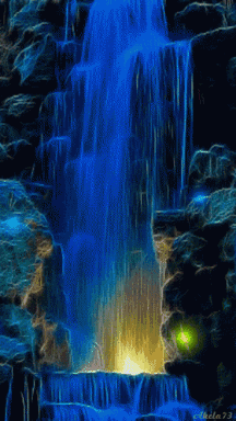 Waterfall With Number 73 GIF