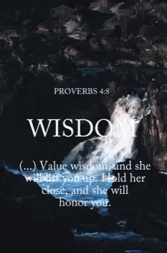 Waterfall With Proverbs 4:8 Quote