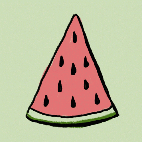 Watermelon Fruit Seeds Heart GIF