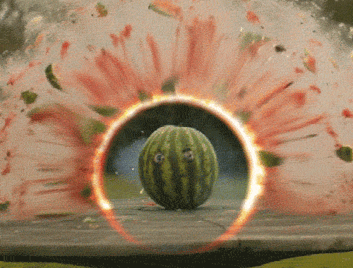 Watermelon House Exploding GIF