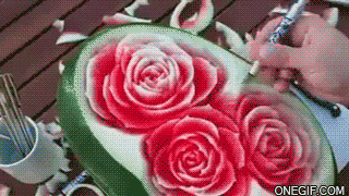 Watermelon Slice Carving GIF