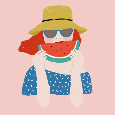 Watermelon Summer Girl GIF