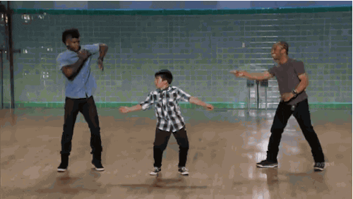 Wave Dancing Kid Group GIF
