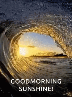 Wave in Ocean Sunlit Good Morning Sunshine