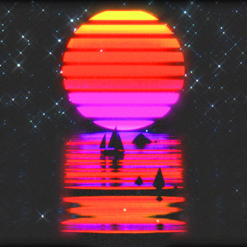 Moon Waves In Pink Orange Theme GIF