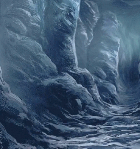 Waves Painted Blue GIF