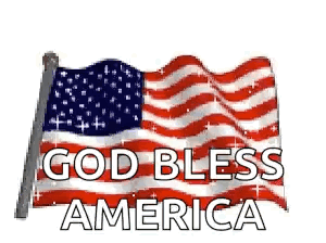 Waving American Flag God Bless America