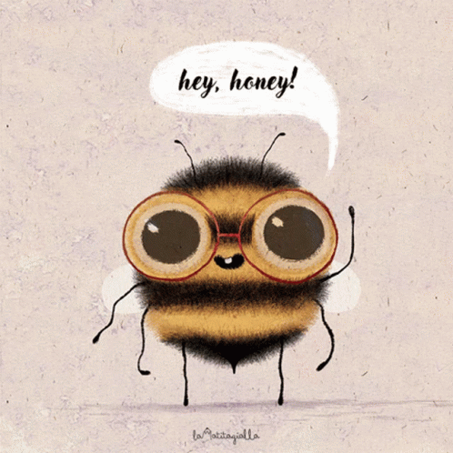 Waving Bee Hey Honey GIF