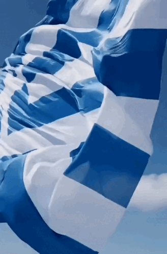 Waving Greece Flag Closeup GIF