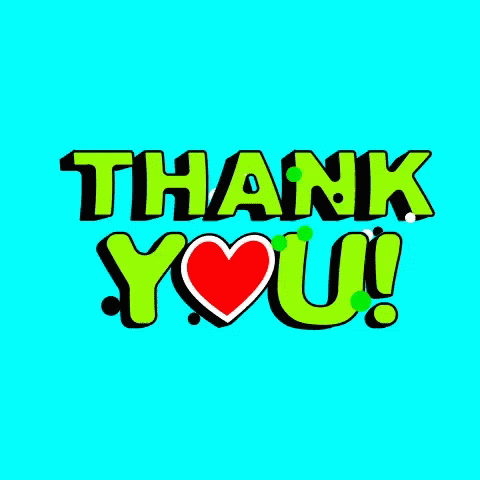Waving Green Thank You Clipart GIF