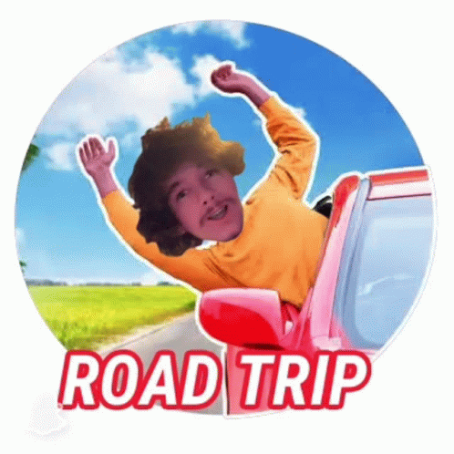 Waving Guy Meme Road Trip GIF