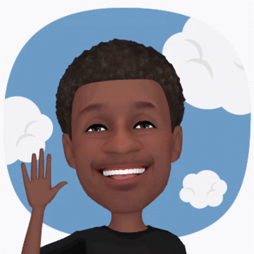 Waving Hello Animated Black Man GIF