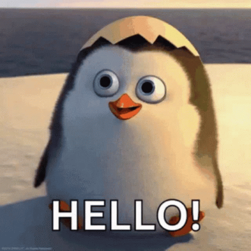 Waving Hello Cute Penguin GIF