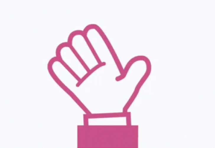 Waving Hello Pink Hand GIF