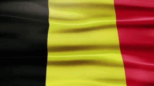 Waving Yellow Red Black Striped Flag