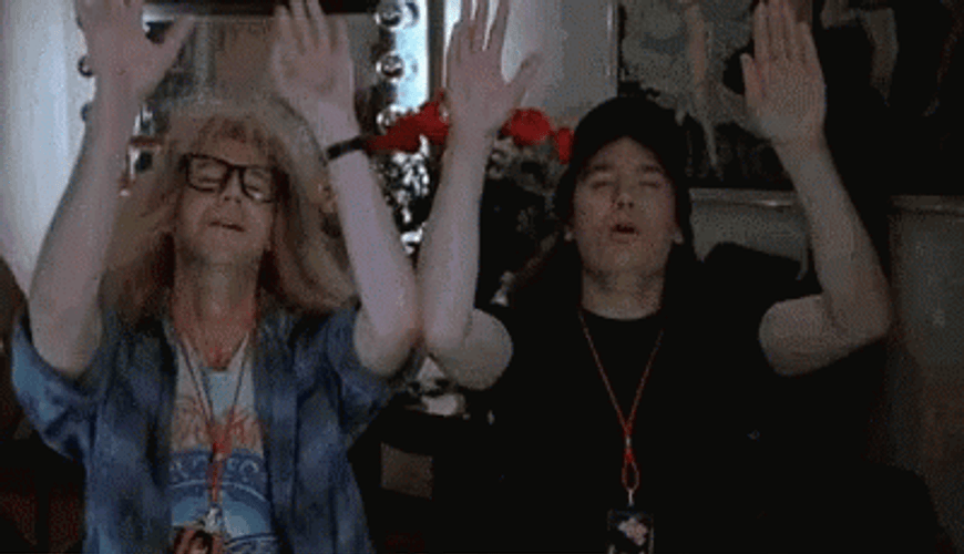 Wayne And Garth Bowing Waynes World GIF