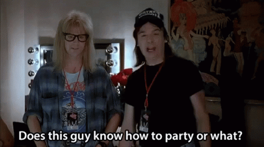 Wayne And Garth Pointing Forward Waynes World GIF