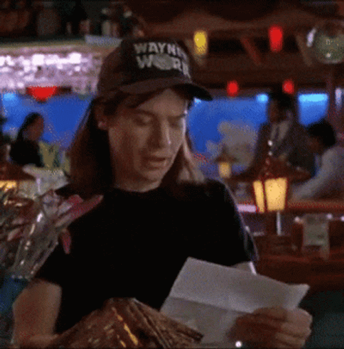 Waynes World Wayne Campbell Reading Letter GIF