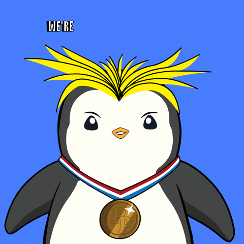 We Are Back Pudgy Penguin With Medal GIF
