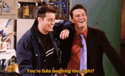 We Are Laughing Chandler Bing GIF