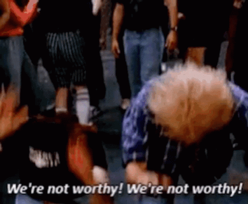 We Are Not Worthy Bowing GIF