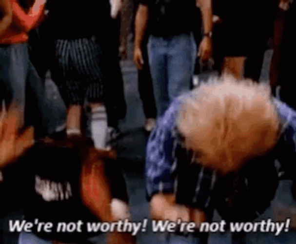 We Are Not Worthy Bowing GIF