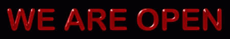 We Are Open Red Sign GIF