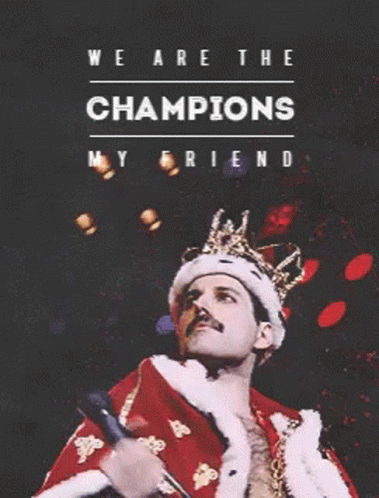 We Are The Champions Mercury Wearing Crown GIF