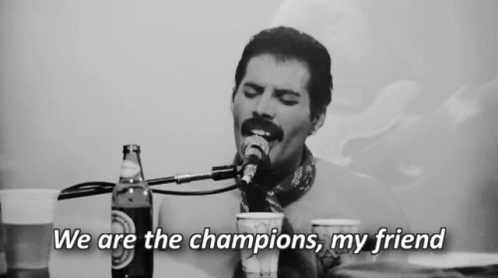 We Are The Champions My Friend Mercury GIF