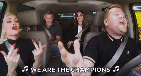 We Are The Champions Gwen And James Singing GIF