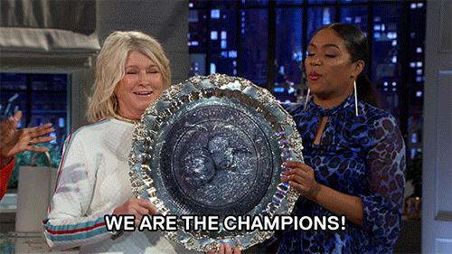 We Are The Champions Martha Stewart GIF