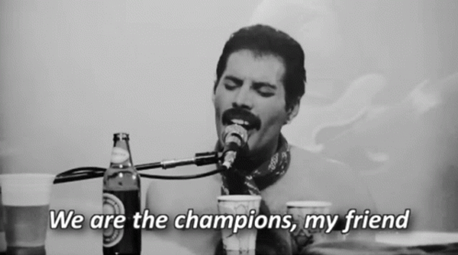 We Are The Champions My Friend Mercury GIF
