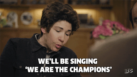 We Are The Champions Queen Man GIF