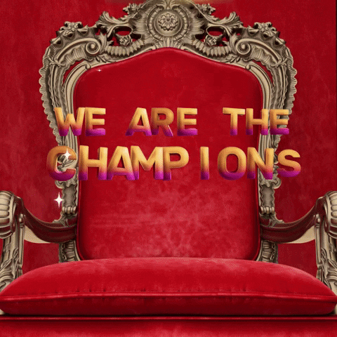 We Are The Champions Queen On Throne GIF
