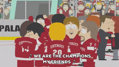 We Are The Champions Red Wings Hockey GIF