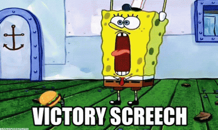 We Are The Champions SpongeBob Victory Screech GIF