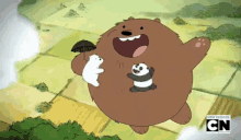 We Bare Bears Big Grizzly Flying GIF