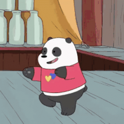 We Bare Bears Dancing Panda Running Man GIF